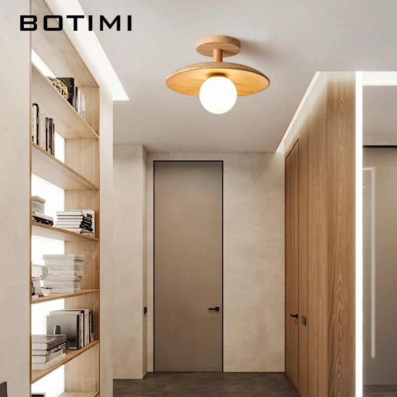 Plafonnier bois naturel contemporain