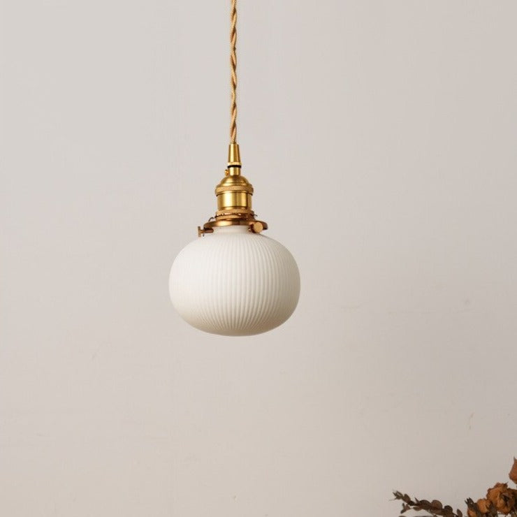Suspension rétro Letten en céramique blanc