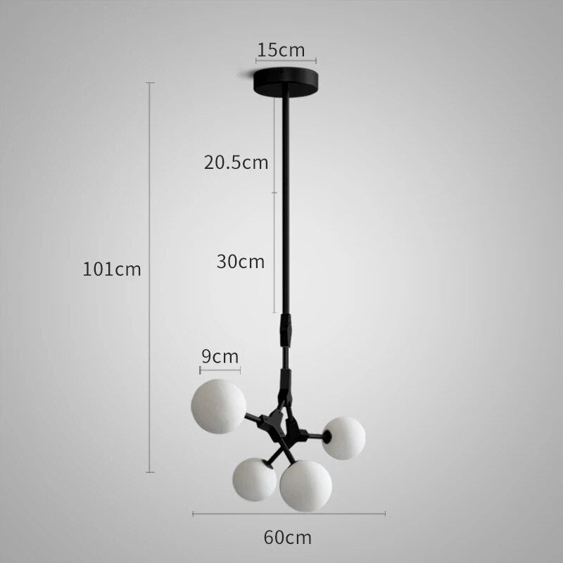 Suspension Verre Laiteux Nordique Chic