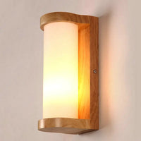 Applique murale design nordique bois-verre LED