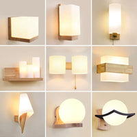Applique murale design nordique bois-verre LED