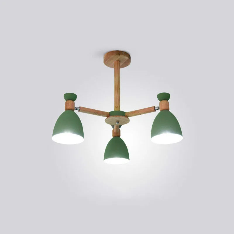 Lustre en bois massif moderne pour plafond d'hôtel