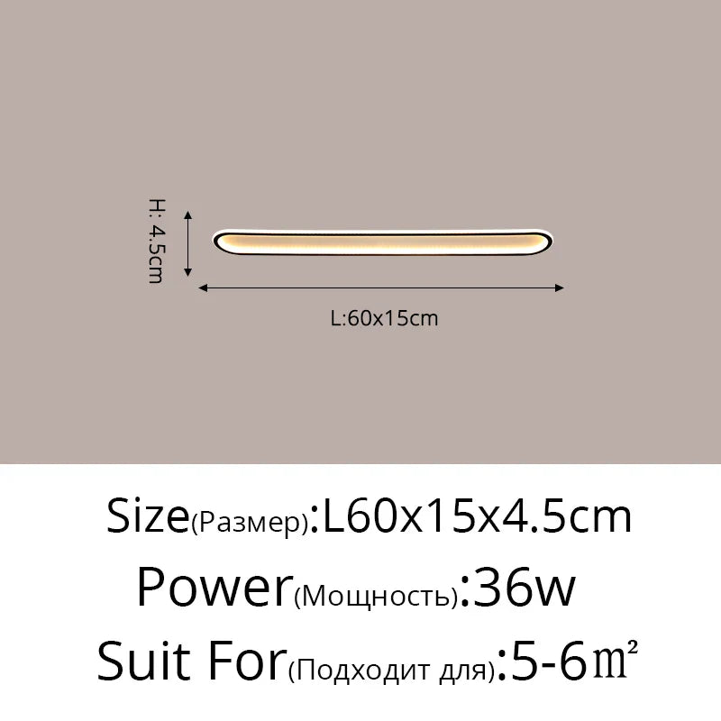 Lustre LED Minimaliste en Bande Acrylique avec Projecteur Moderne - Design Épuré