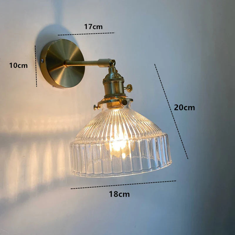 Applique murale LED rotative en verre et laiton pour miroir