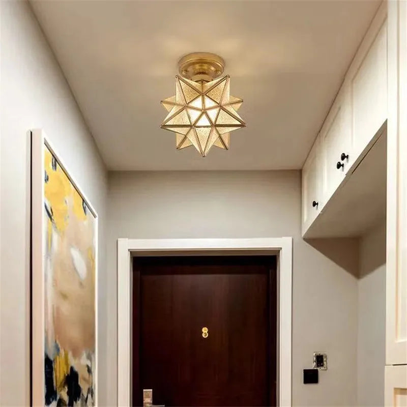 Plafonnier moderne en forme de pentagramme doré - Collection Deco Luxe