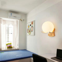 Applique murale design nordique bois-verre LED