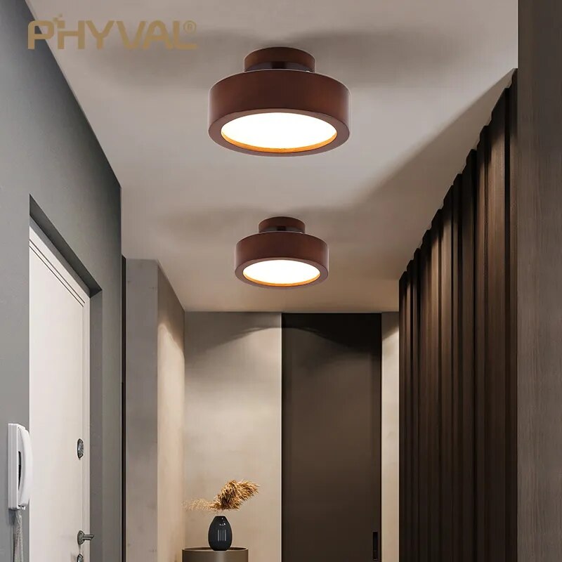 Plafonnier LED bois naturel modernité