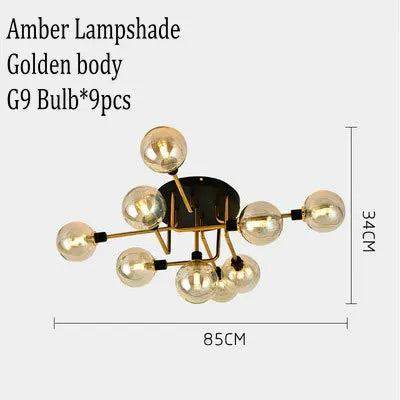Lustre Gris Fumée Moderne pour Maison Intérieur