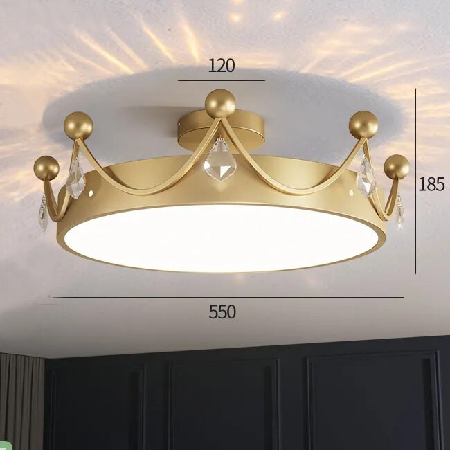 Plafonnier nordique minimaliste : Couronne en cristal