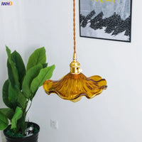 Suspension Nordique LED en Verre Fleurs