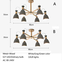 Lustre en bois massif moderne pour plafond d'hôtel