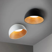 Lustre moderne en bois LED avec grain de bois, pour balcon et couloir - Blanc ou noir