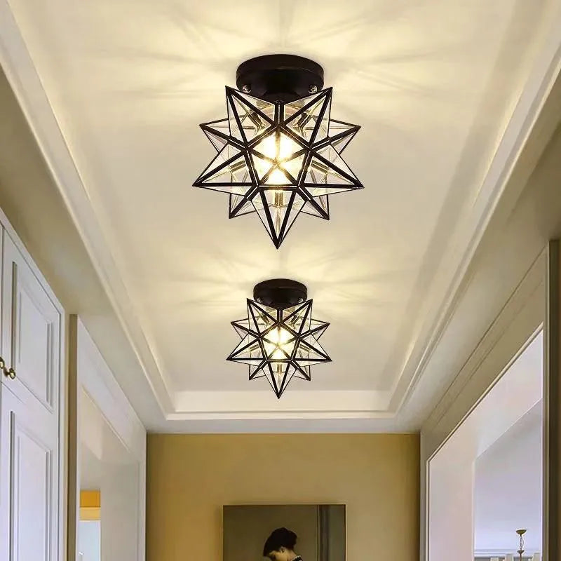 Plafonnier moderne en forme de pentagramme doré - Collection Deco Luxe