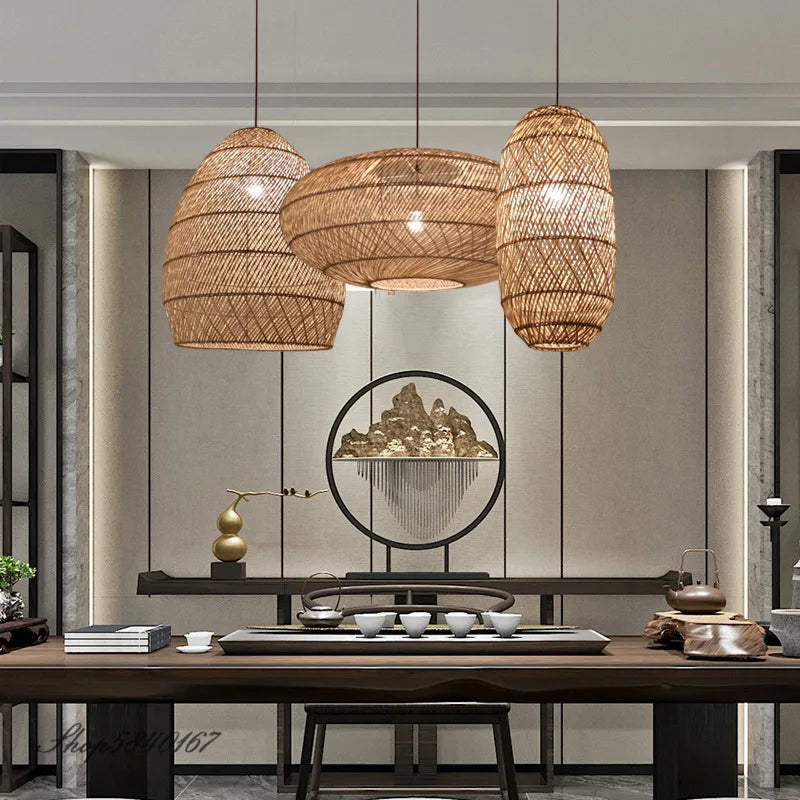 Suspension Vintage en Rotin