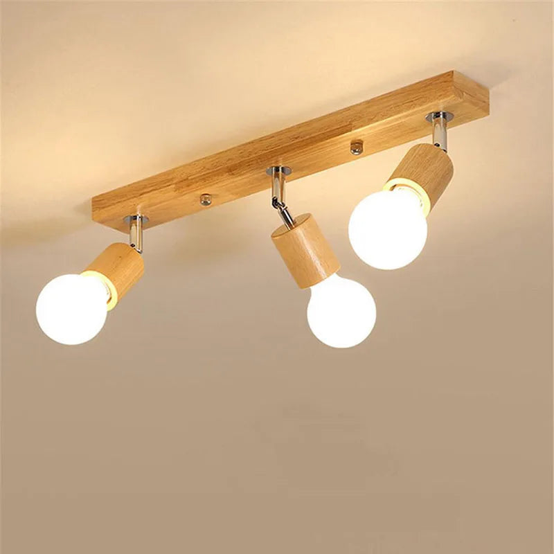 Plafonnier moderne en bois nordique avec LED pour intérieur