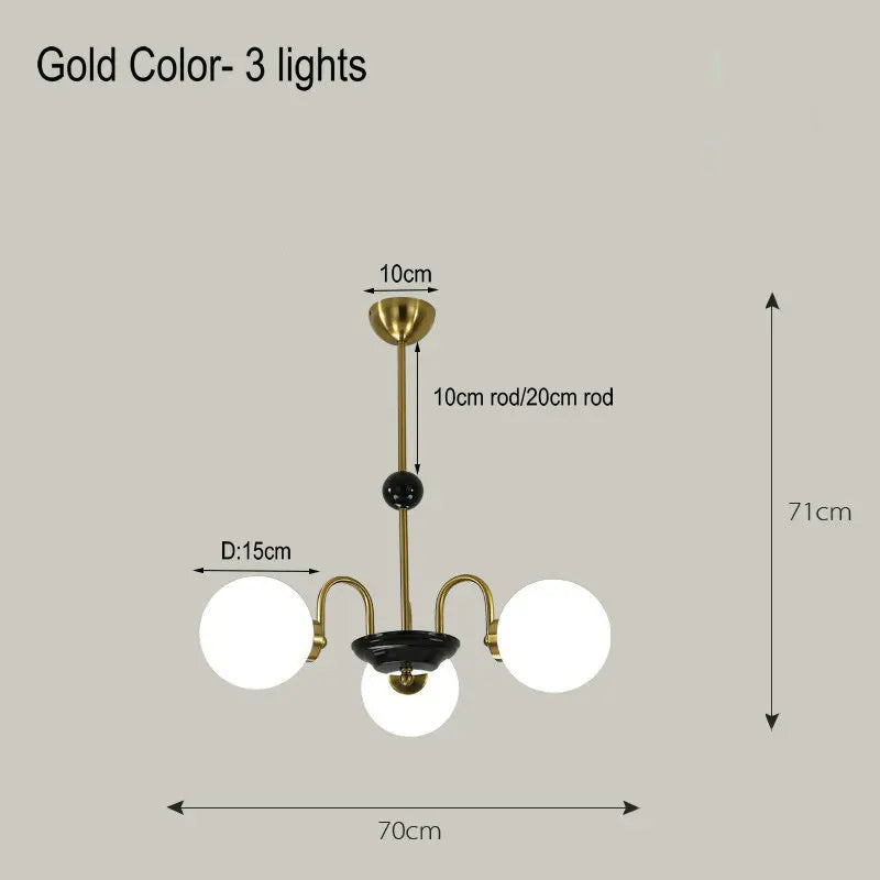 Lustre Nordique Blanc en Verre avec LED Suspendue