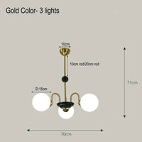 Lustre Nordique Blanc en Verre avec LED Suspendue