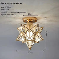 Plafonnier moderne en forme de pentagramme doré - Collection Deco Luxe