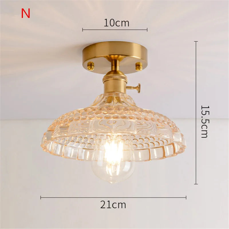 Plafonnier Nordique Rétro Loft Vintage Moderne - Abat-jour en Verre