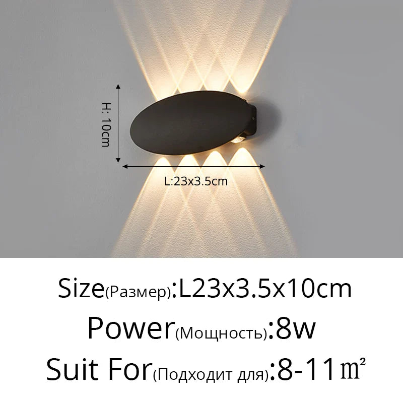 Applique murale LED Moderne et Imperméable pour Extérieur Minimaliste