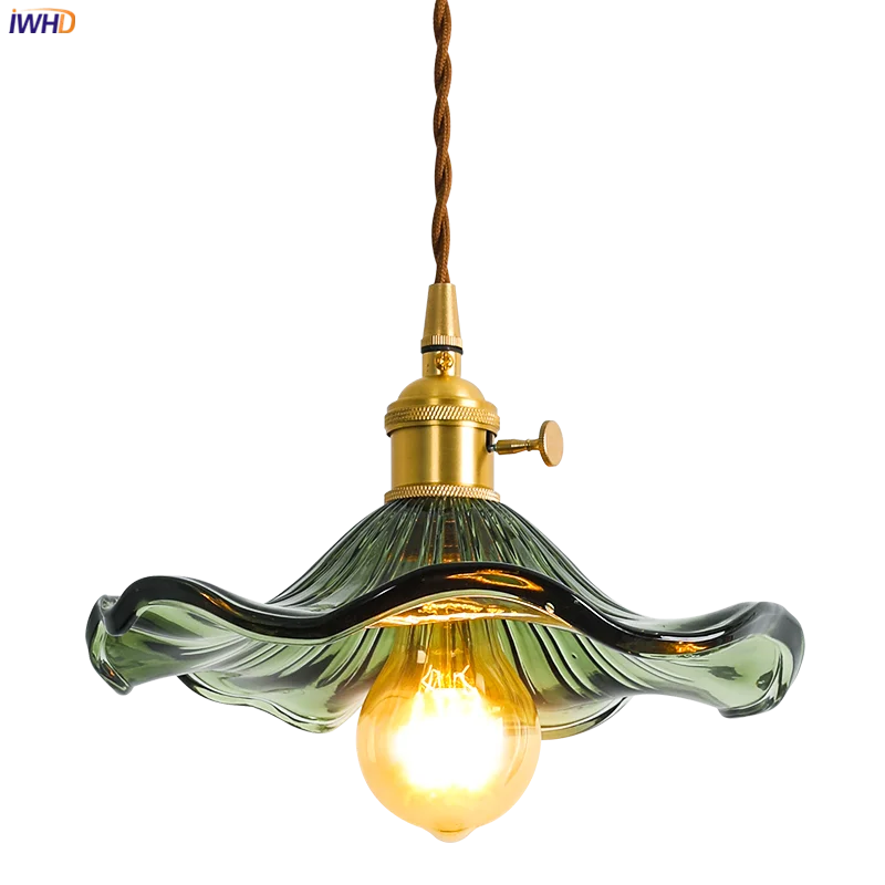 Suspension Nordique LED en Verre Fleurs