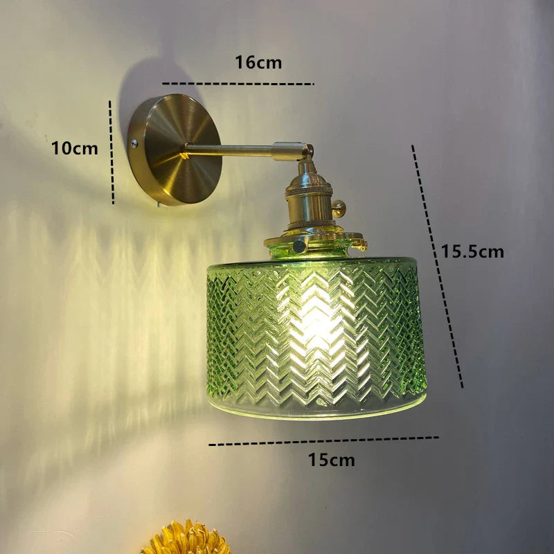 Applique murale LED rotative en verre et laiton pour miroir