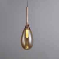 Suspension LED Saeli en verre fumé