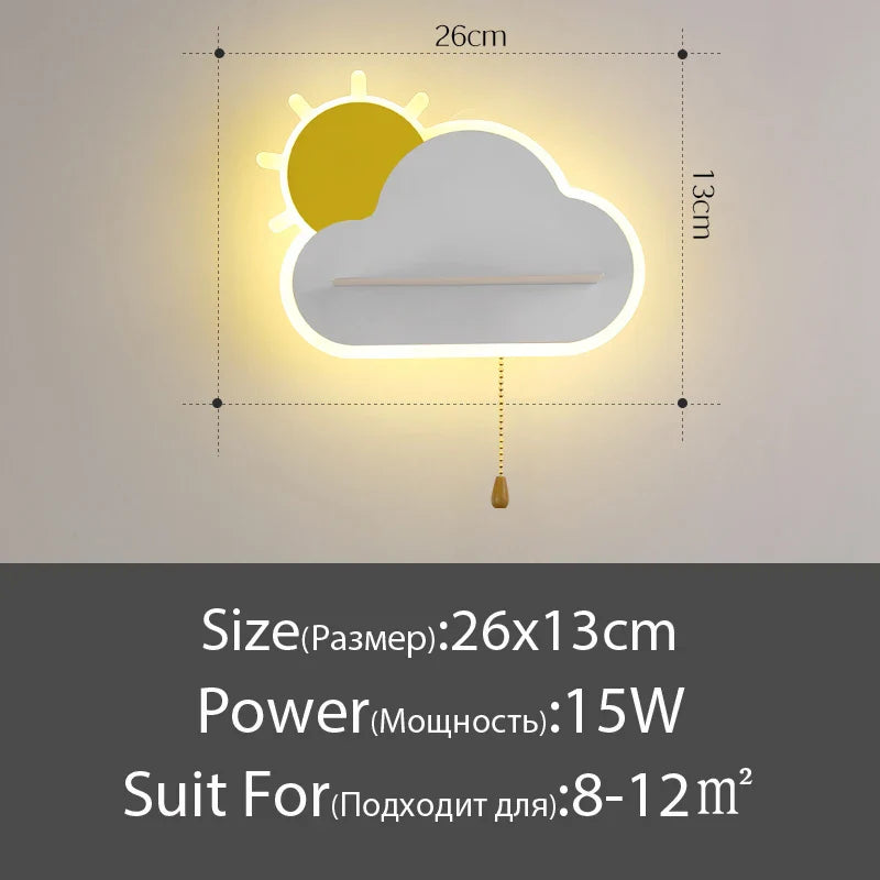 Lampe de chevet nuage pour enfants.