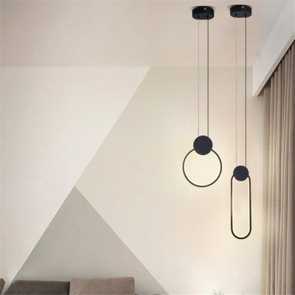 Suspension LED Carré Géométrique Nordique Métal 2020