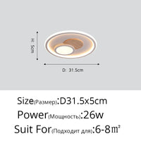 Plafonnier rond moderne en bois véritable avec LEDs décoratives - Éclat Naturel