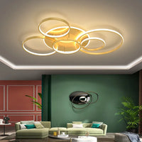 Lustre Noir Moderne avec Éclairage Variable