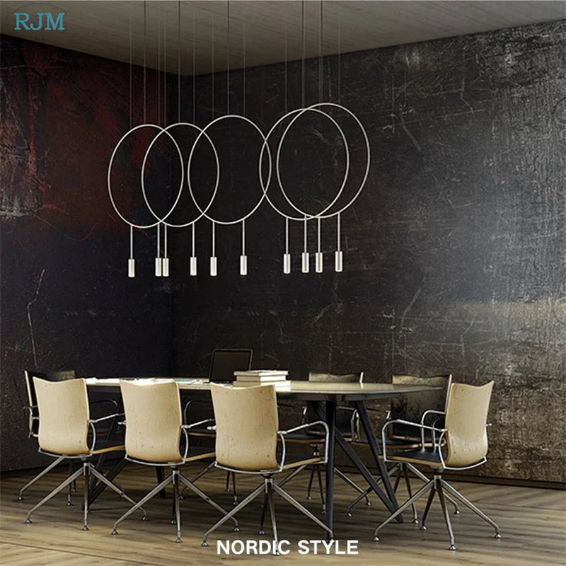 Suspension Circulaire Créative de Styliste Nordique - Collection Métal Postmoderne