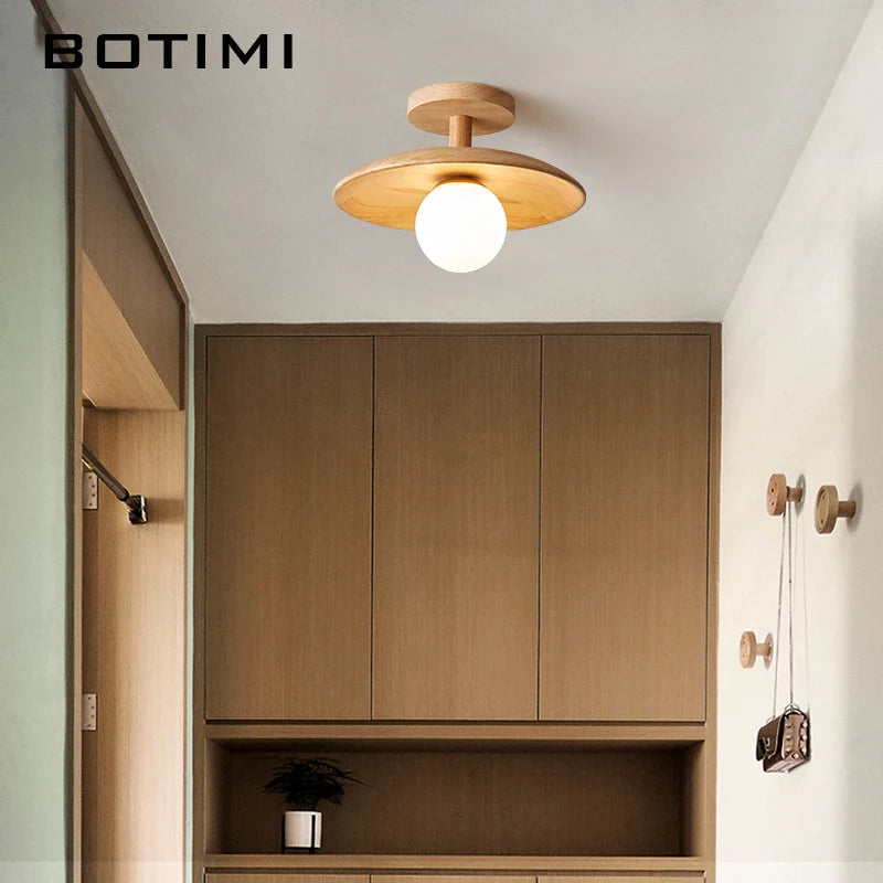 Plafonnier bois naturel contemporain