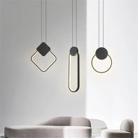 Suspension LED Carré Géométrique Nordique Métal 2020