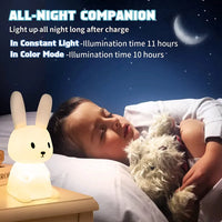Veilleuse Lapin Mignon en Silicone USB pour Enfants Kawaii - Marque Lapin Câlin