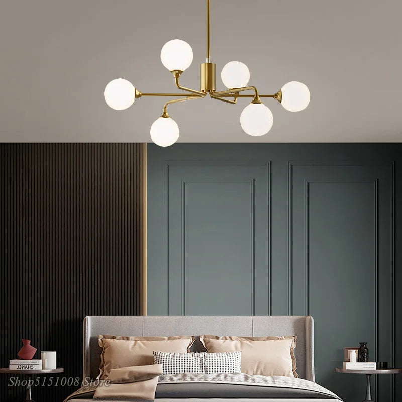 Lampe Suspension Nordique en Verre LED Feng-Glow