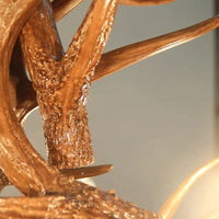 Lustre Rétro Résine Bois Marron Blanc - Idéal pour Salon, Restaurant, et Bar