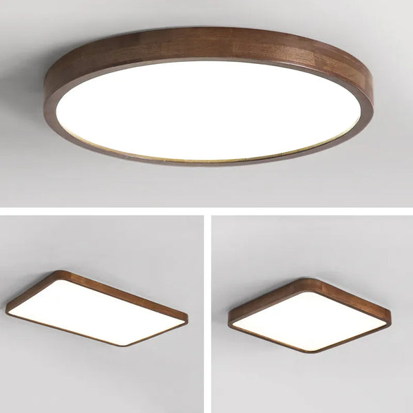 Plafonnier LED bois massif de style moderne