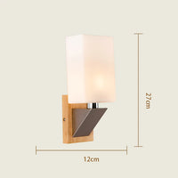 Applique murale design nordique bois-verre LED