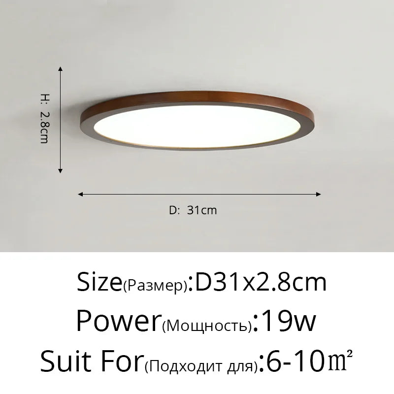 Plafonnier LED en bois authentique pour éclairage intérieur - Lumin'Wood