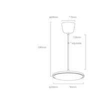 Suspension LED Sysley avec abat-jour plat et arrondi