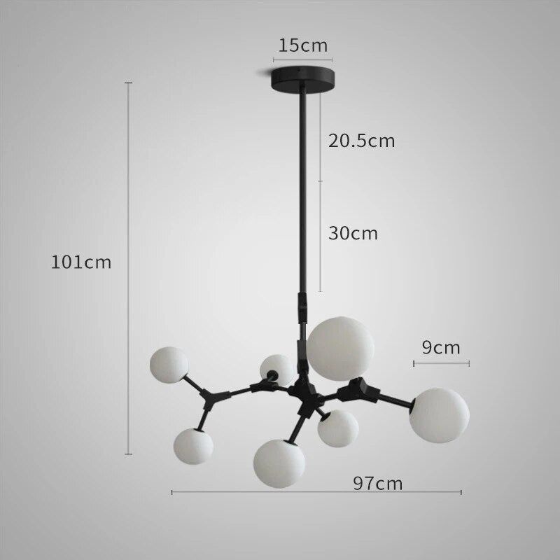 Suspension Verre Laiteux Nordique Chic