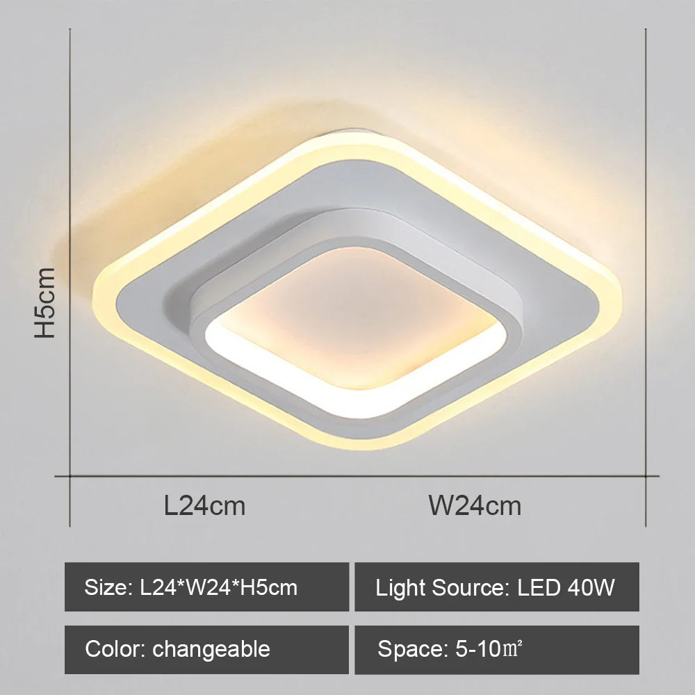 Lustre LED design pour allées - Noir & Blanc