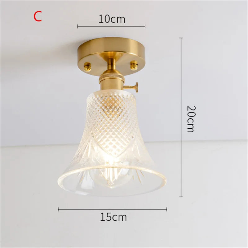 Plafonnier Nordique Rétro Loft Vintage Moderne - Abat-jour en Verre