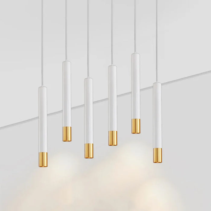 Lampe Suspension Nordique LED Longue Tube Dimmable - Décoration Cylindre Tuyau - Éclairage Cuisine et Salon