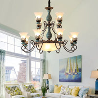 Lustre en céramique LED de style français antique - Design européen