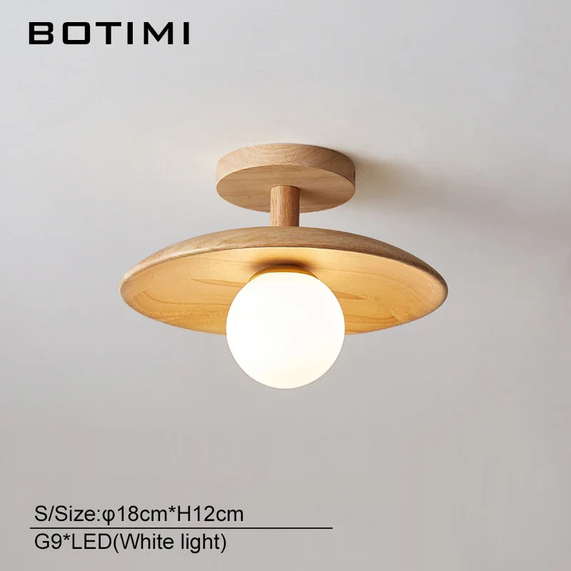 Plafonnier bois naturel contemporain