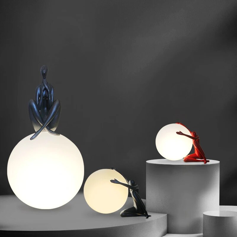 Lampe de table art abstrait "Silhouette"