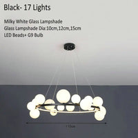 Lustre Verre Moderne LED Noir & Or
