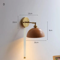 Applique murale nordique moderne en bois à led avec chaîne à tirer - Marque iwhd